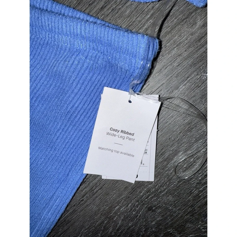 auden cozy ribbed blue pajama set tank & drawstring wide leg pants Sz Xxl